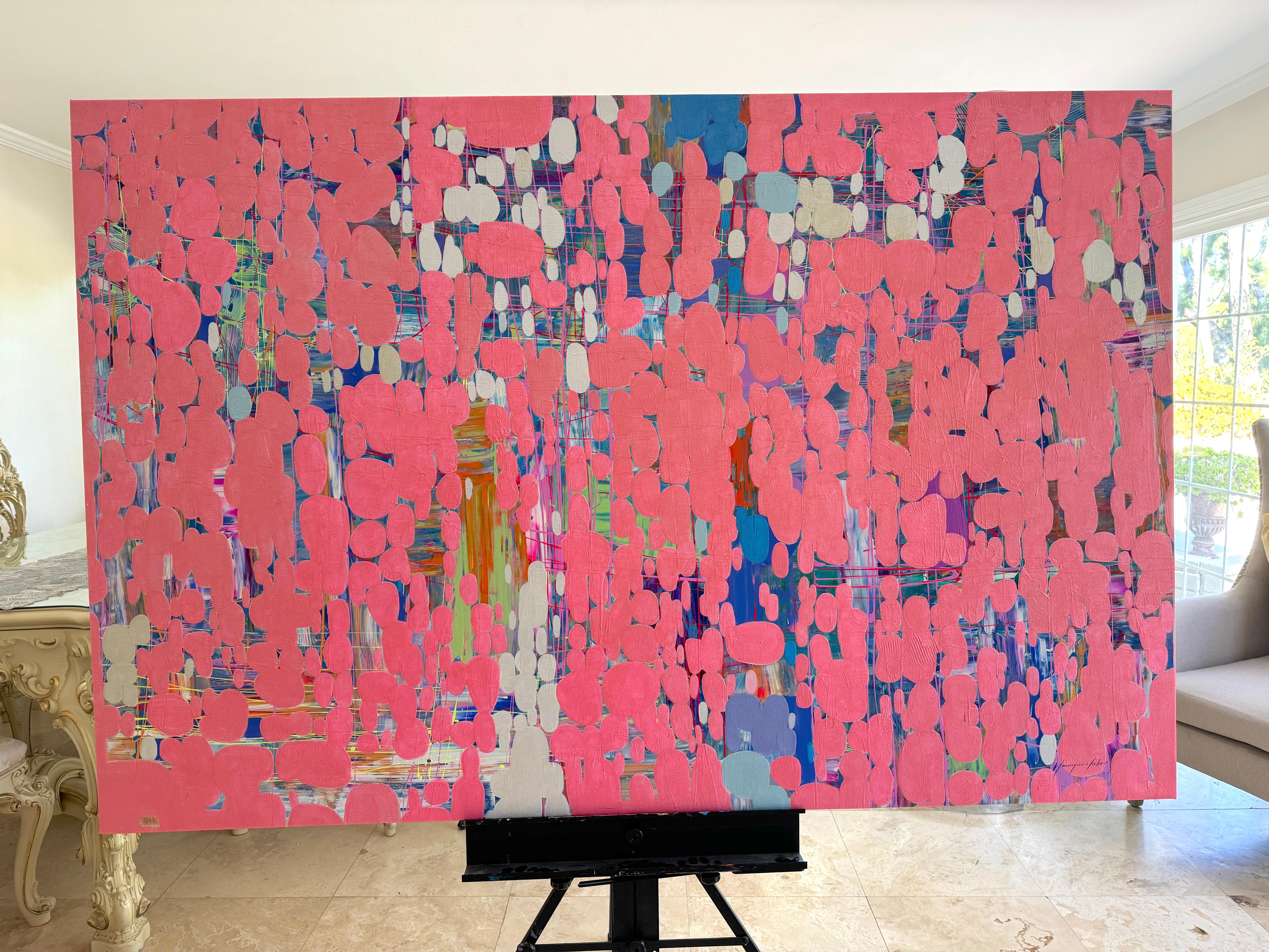 Pink Atmosphere, Abstract Original Painting, Ready to Hang For Sale 1