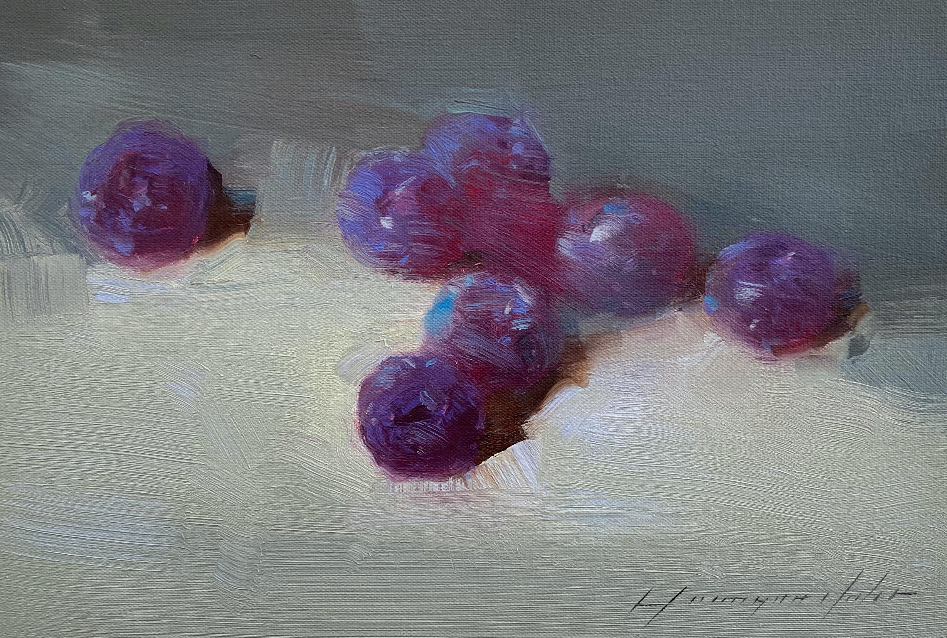 Vahe Yeremyan Still-Life Painting - Plums, Original oil Painting, Ready to Hang
