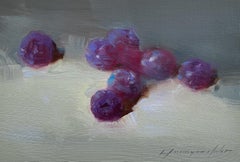 Plums, Original-Ölgemälde, hängefertig