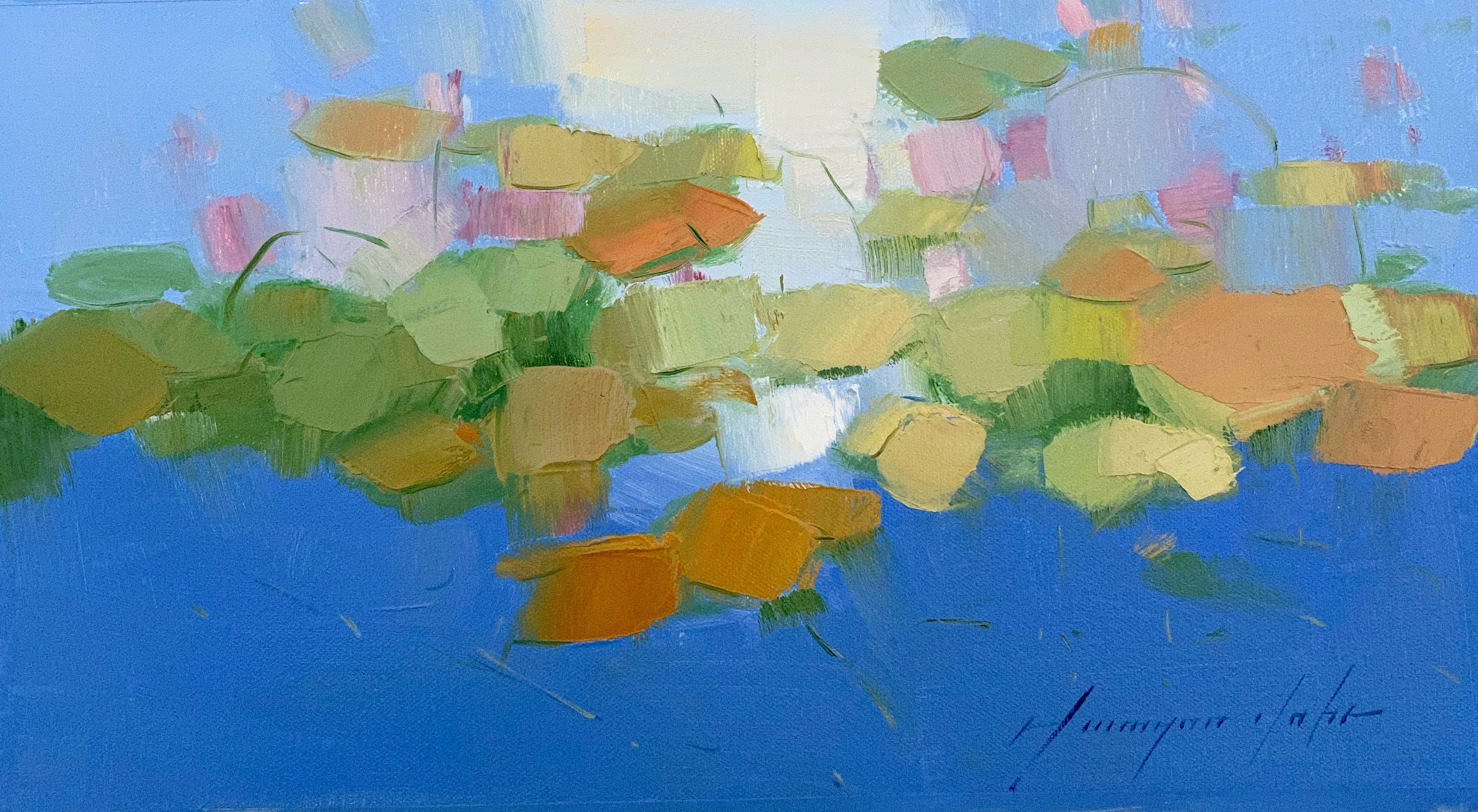 Vahe Yeremyan Abstract Painting - Pond, Abstract Oil Painting