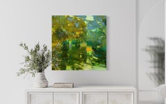 Pond Landscape Impressionism Original oil Painting, Ready to Hang
