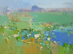 Pond, Landscape, Original oil Painting, Ready to Hang, Impressionism