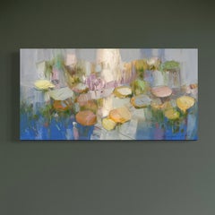 Pond Waterlilies Original oil Painting, Ready to Hang