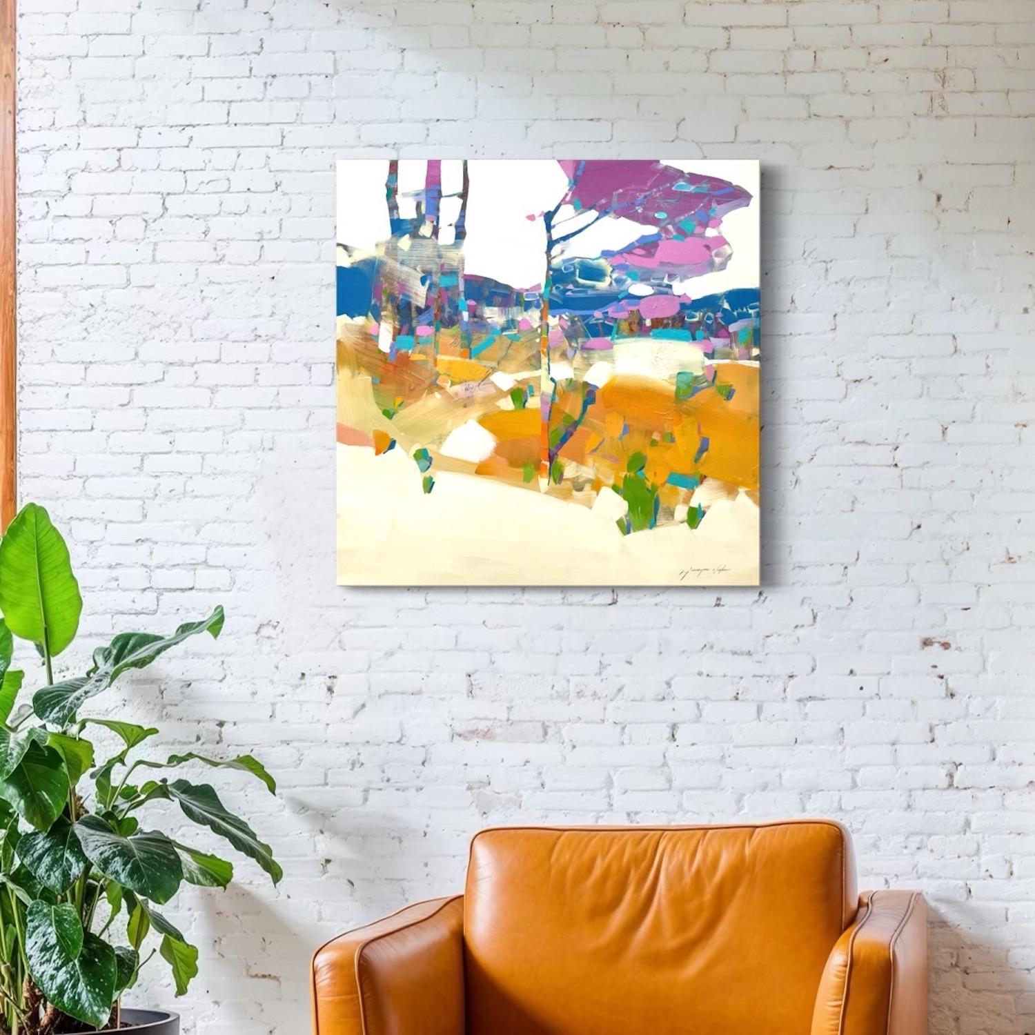 Purple Grove Impressionnisme Peinture à l'huile originale, prête à être accrochée - Painting de Vahe Yeremyan