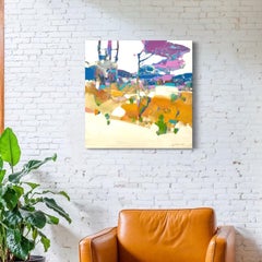 Purple Grove Impressionism Original oil Painting, Ready to Hang