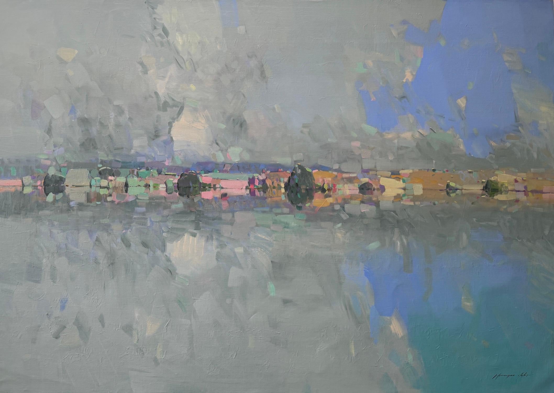 Reflections Landscape Original oil Painting, Ready to Hang
