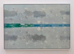 Riflessi, Paesaggio marino, Impressionismo Pittura ad olio originale, pronta da appendere