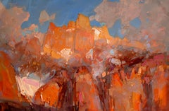 Rhone Alps Landscape Impressionism Original oil Painting, Ready to Hang