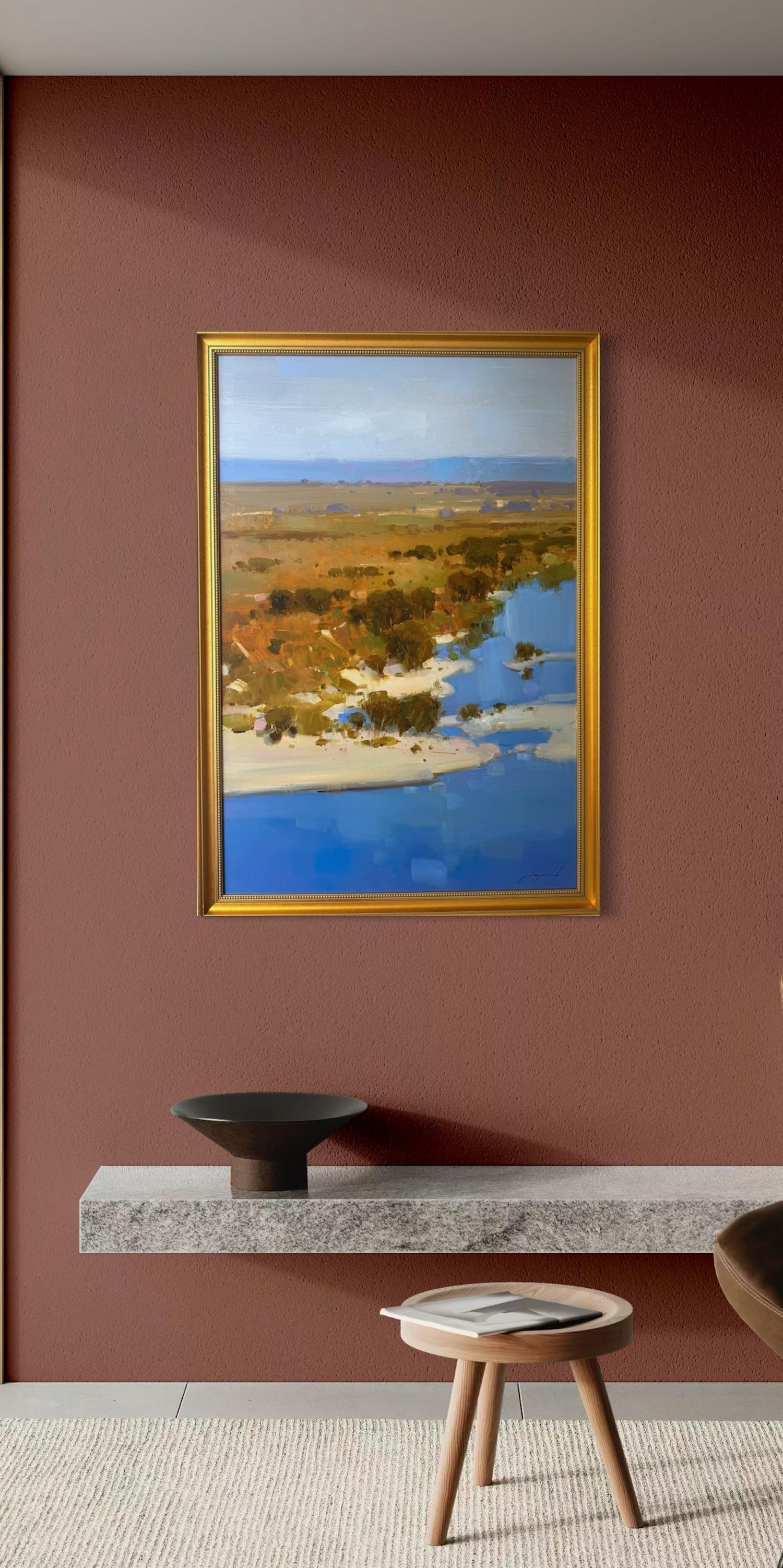 Riverside Landscape Impressionismus Original Ölgemälde hängefertig im Angebot 2