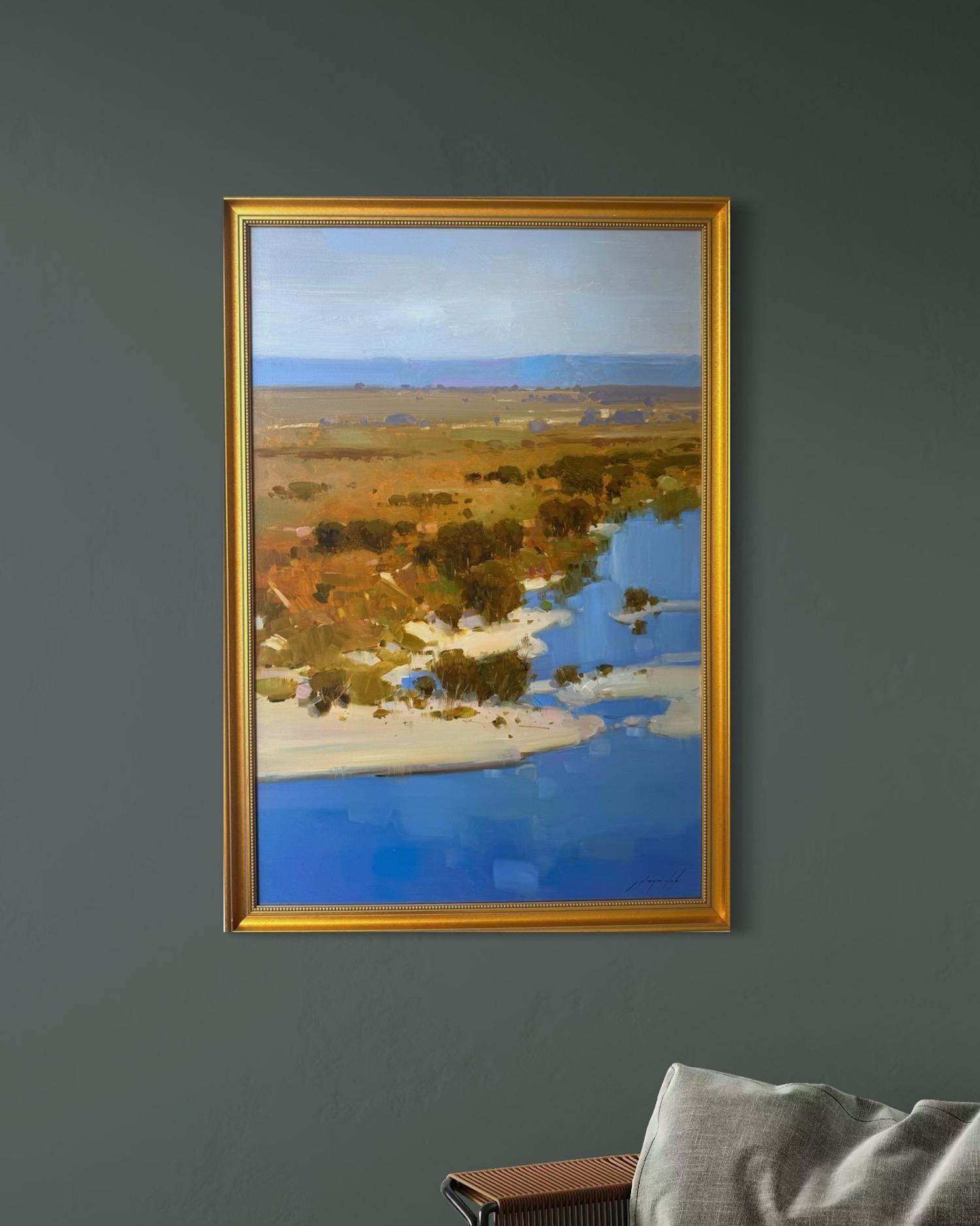 Riverside Landscape Impressionismus Original Ölgemälde hängefertig im Angebot 3