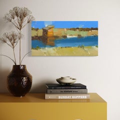 Paesaggio fluviale Pittura ad olio originale, pronta da appendere