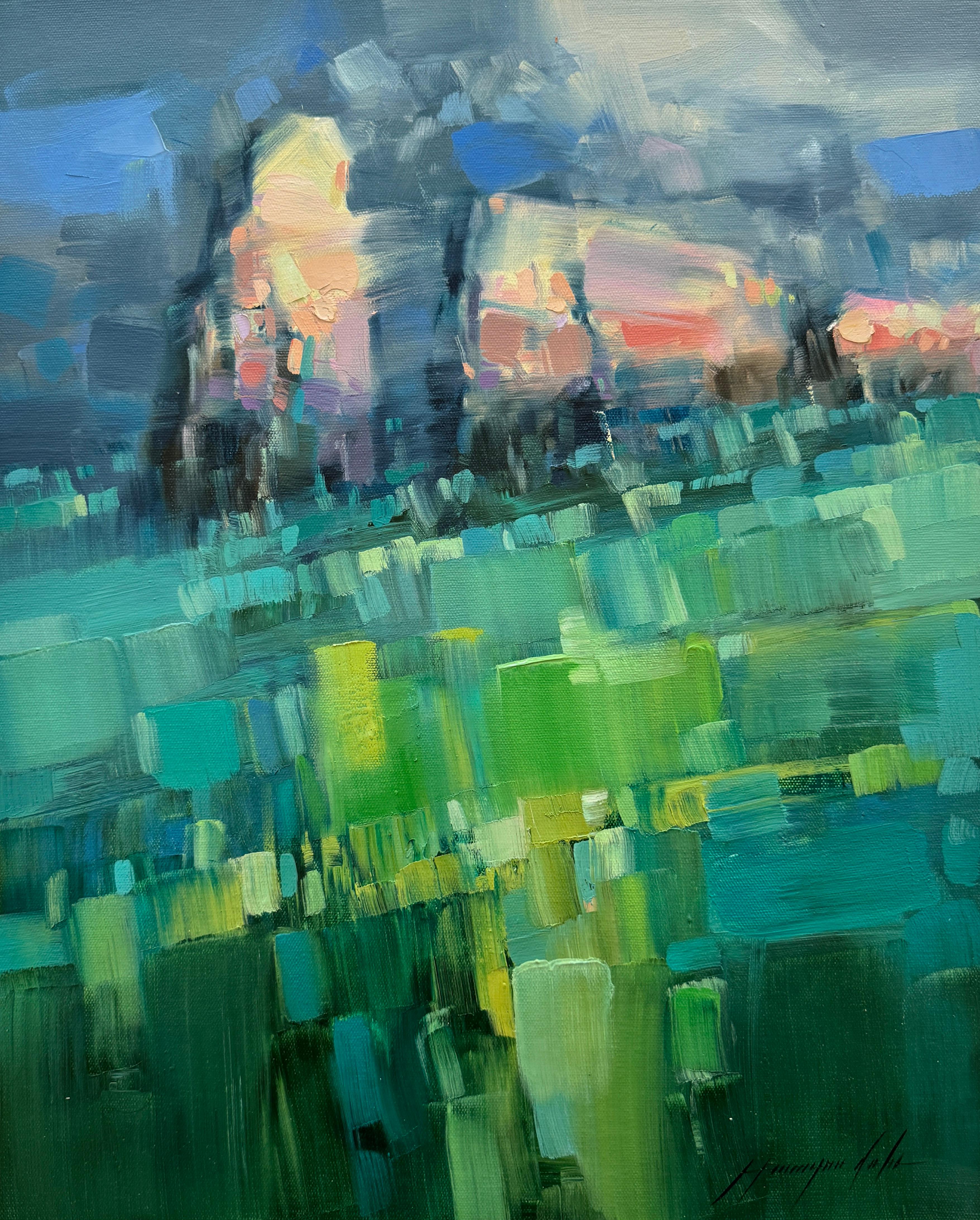 Landscape Painting di Vahe Yeremyan - Rocce, Impressionismo Pittura ad olio originale, pronta da appendere