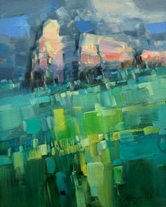 Rocks, Impressionism Original oil Painting, Ready to Hang