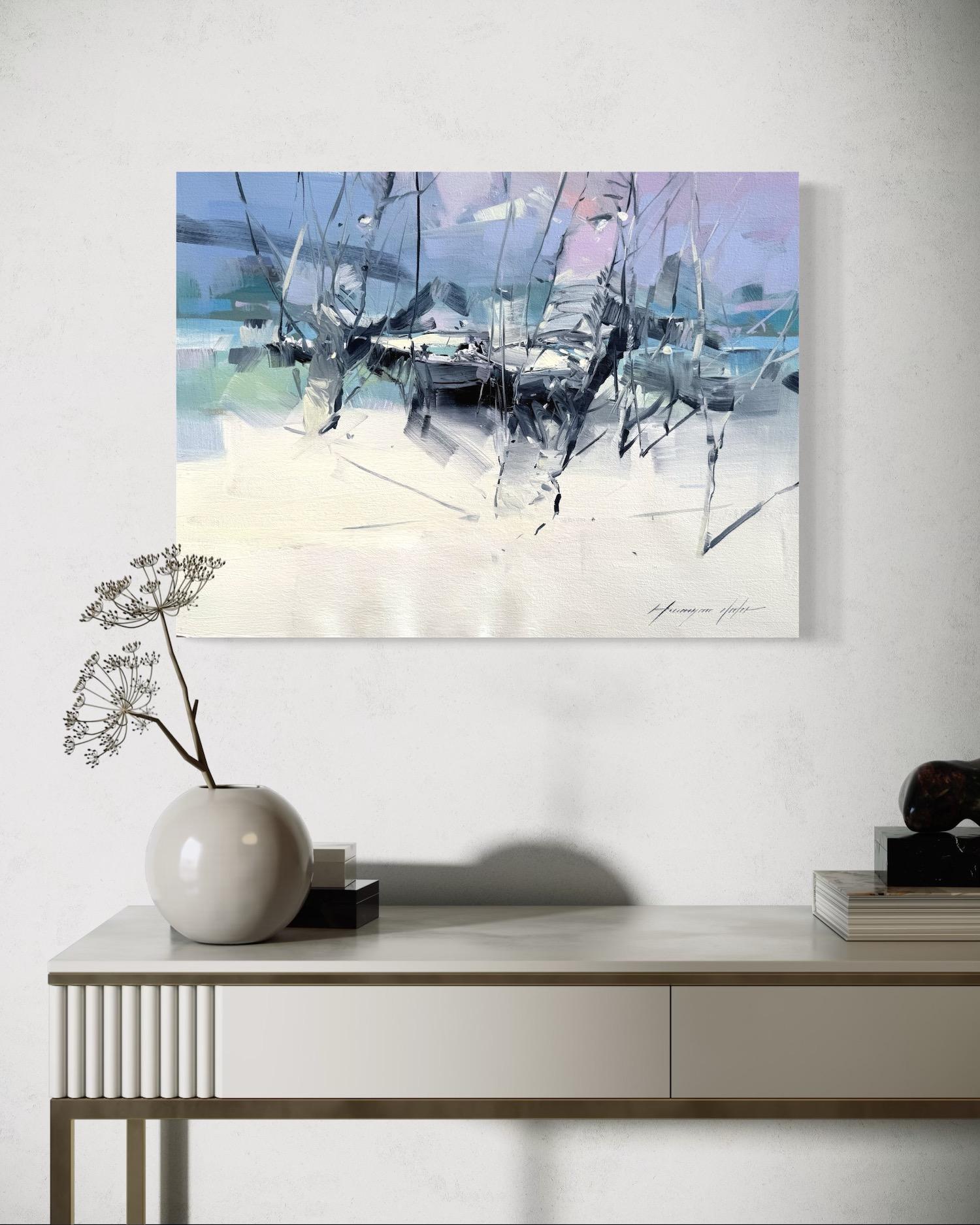 Rooted in Contrast Landscape Pittura ad olio originale, pronta da appendere - Painting Impressionismo di Vahe Yeremyan