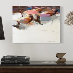 Rowboats Contemporary art Original oil Painting, Ready to Hang