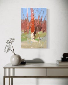 Rust and Gold Trees Impressionism Original oil Painting, Ready to Hang