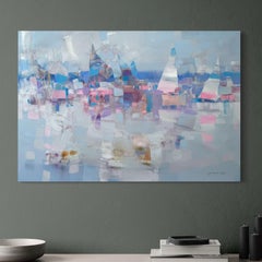 Sail Boats Coastal Original oil Painting, Ready to Hang