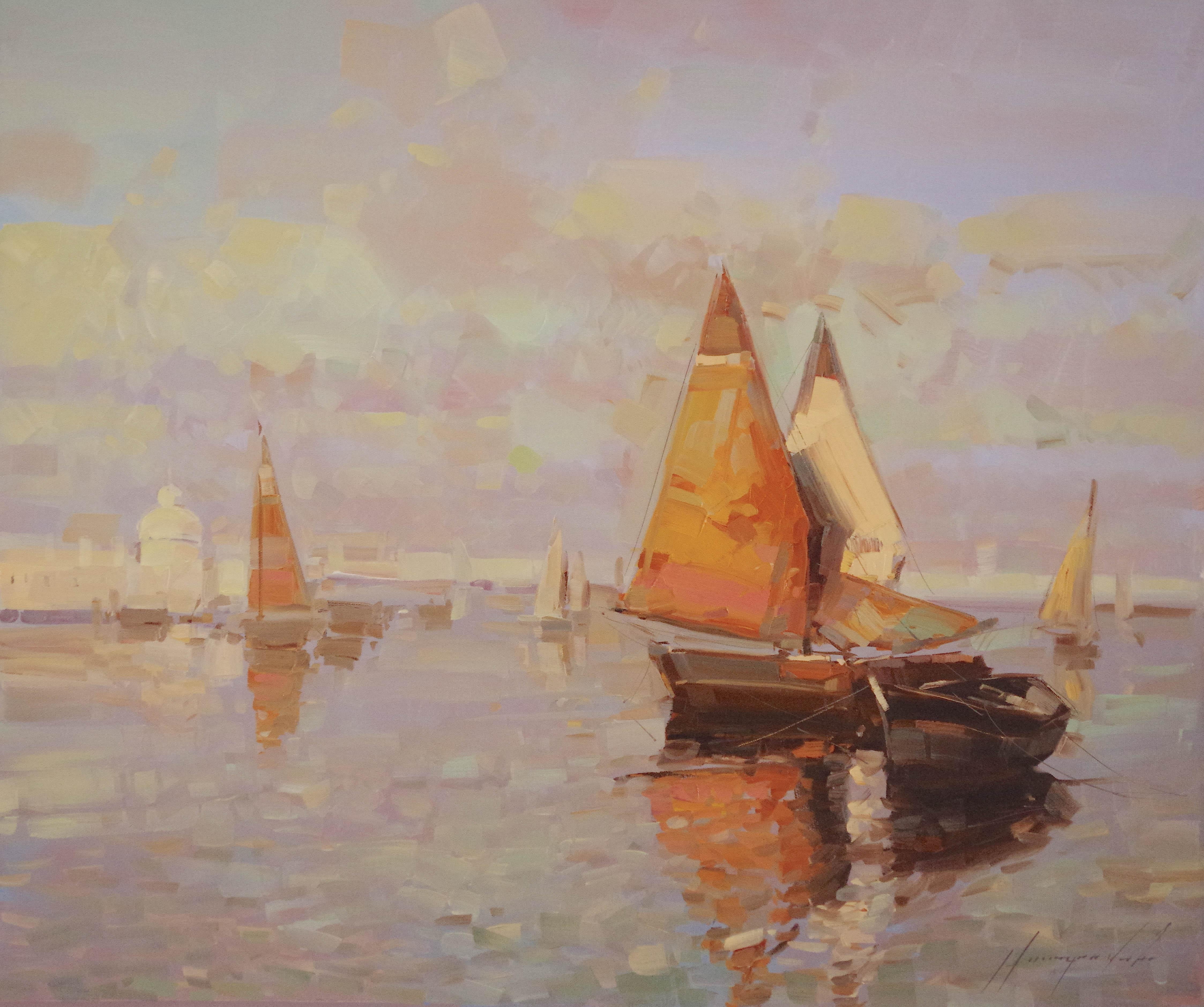 Vahe Yeremyan Landscape Painting - Sail Boats