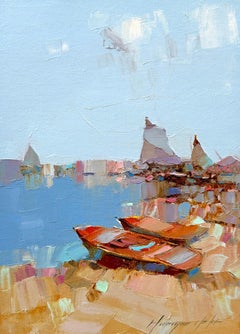 Sail Boats Impressionism Original oil Painting, Ready to Hang