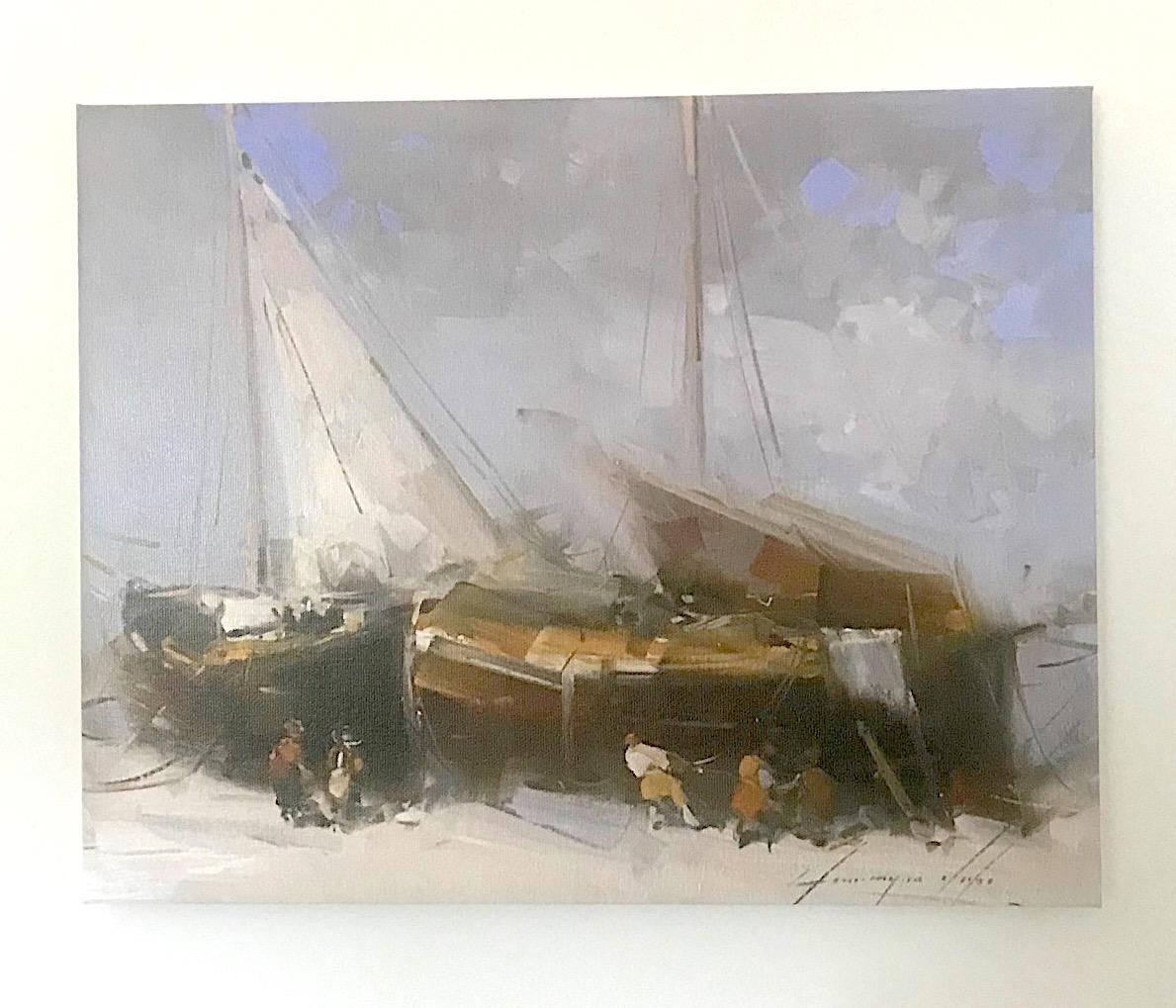 Sail Boats, Print on Canvas - Painting by Vahe Yeremyan