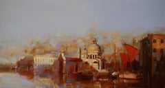 Santa Maria della Salute- Venice, Cityscape Original Oil Painting, Ready to Hang