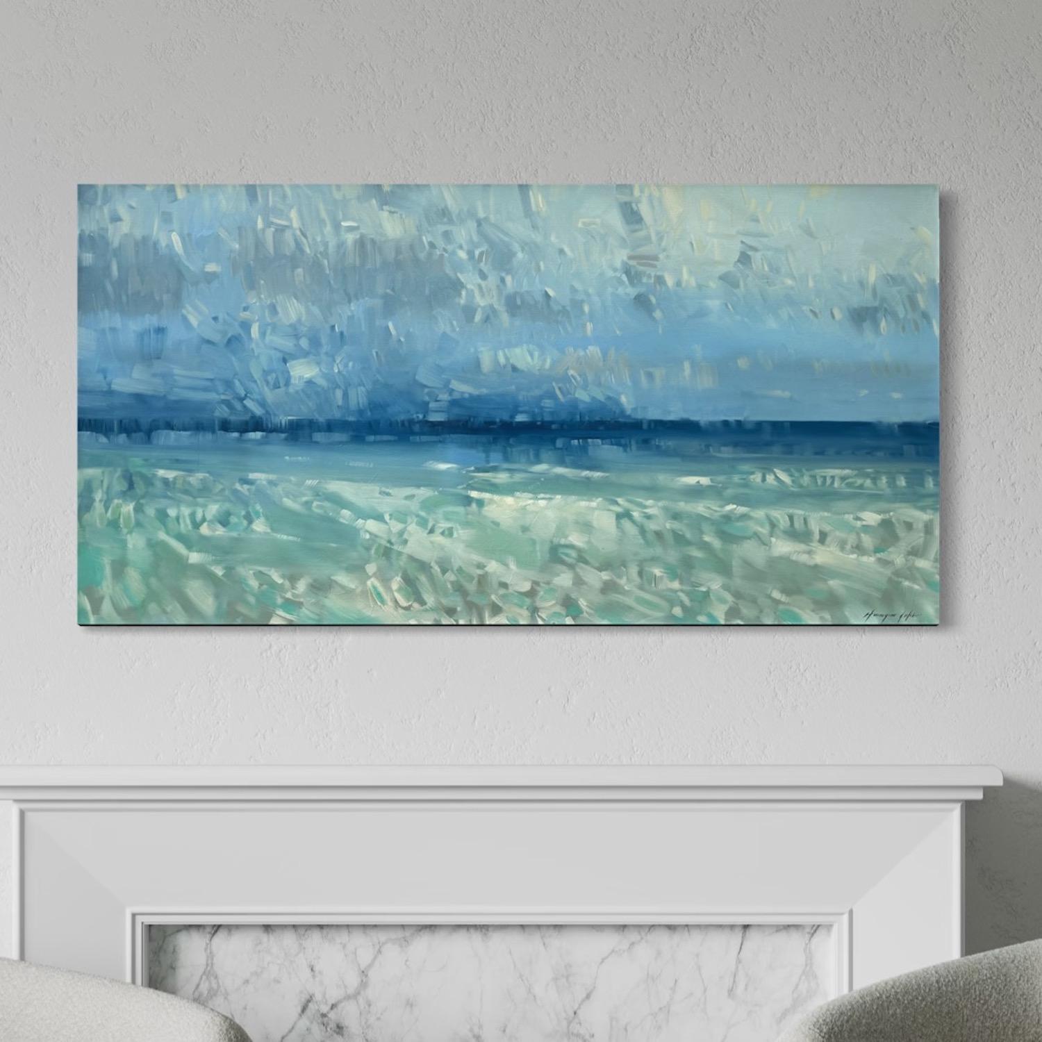 Meereslandschaft Impressionismus Originalgemälde zum Aufhängen – Painting von Vahe Yeremyan