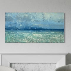 Seascape Impressionism Original Painting Ready to Hang