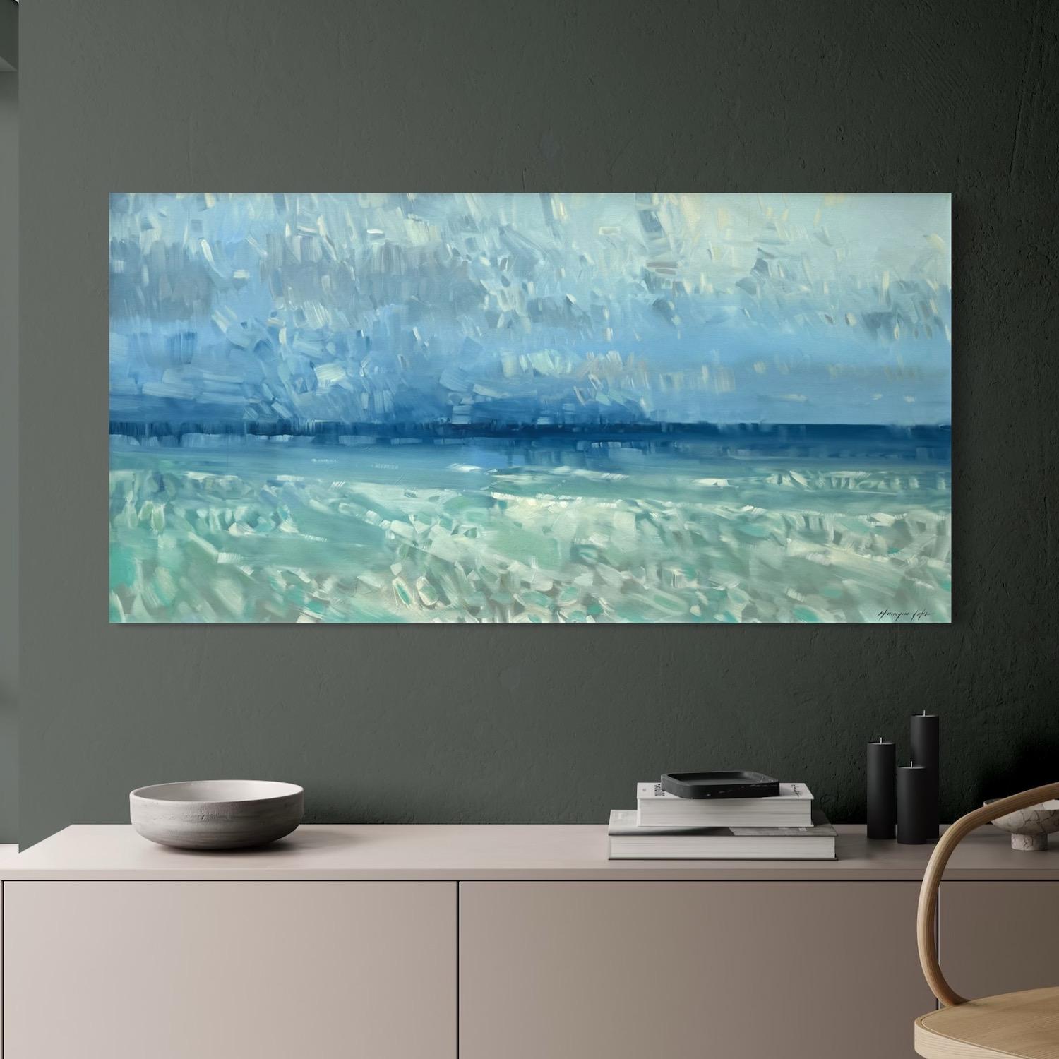 Meereslandschaft Impressionismus Originalgemälde zum Aufhängen im Angebot 1