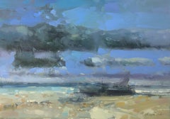 Used Seashore, Original oil Painting, Handmade artwork, Painting, Oil on Canvas