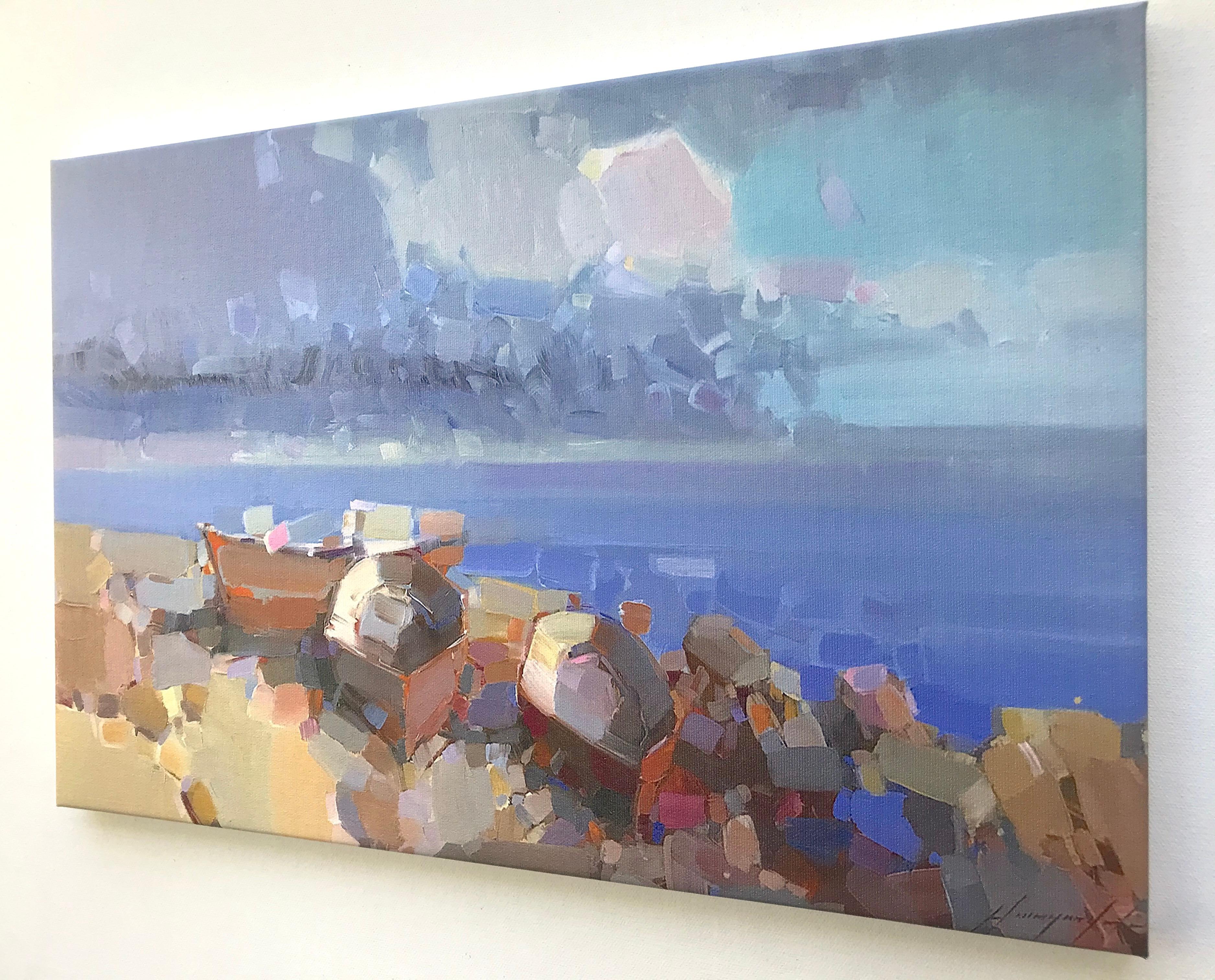 Seashore, Druck auf Leinwand (Impressionismus), Painting, von Vahe Yeremyan