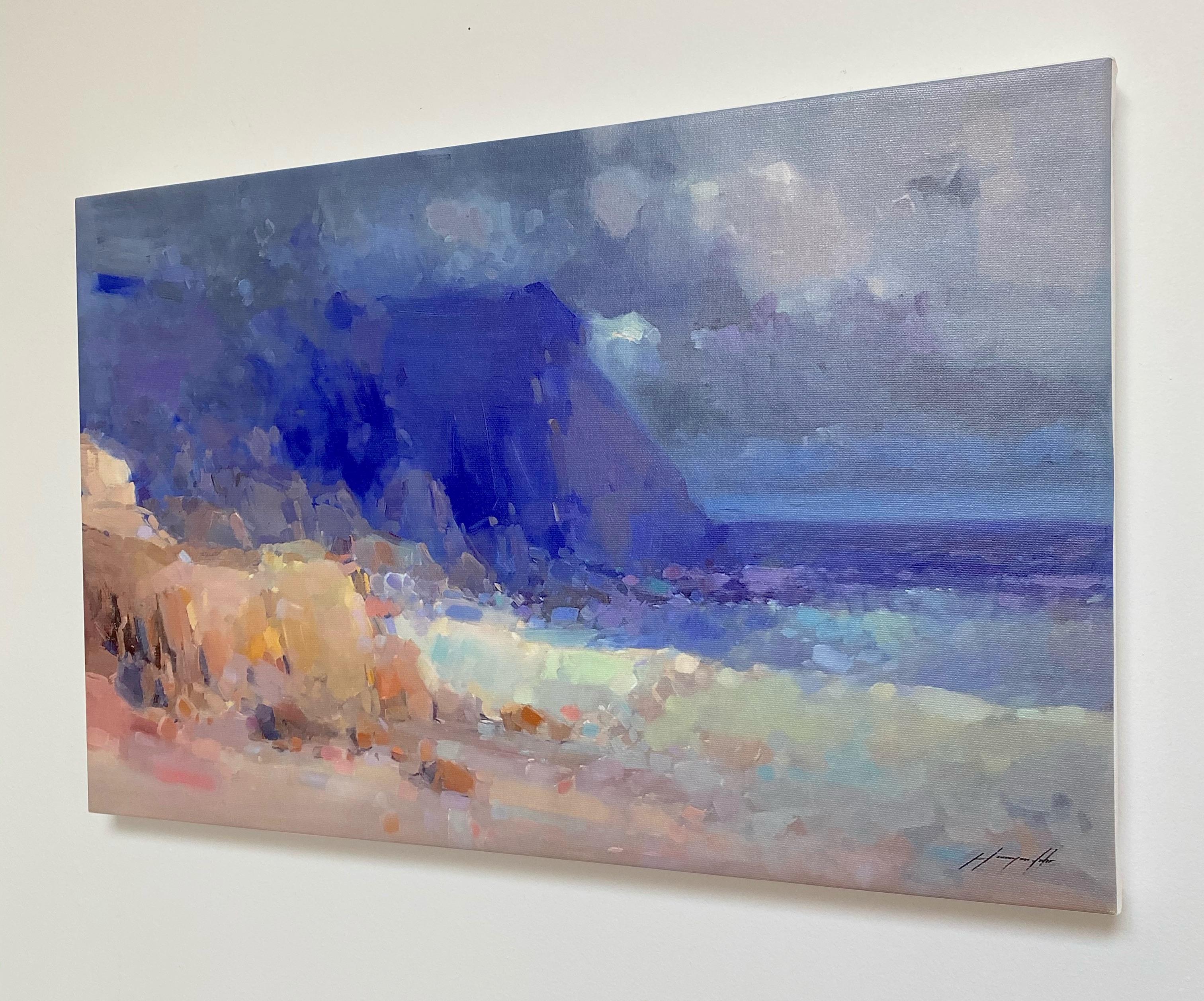 Seashore, Print on Canvas - Impressionist Painting by Vahe Yeremyan