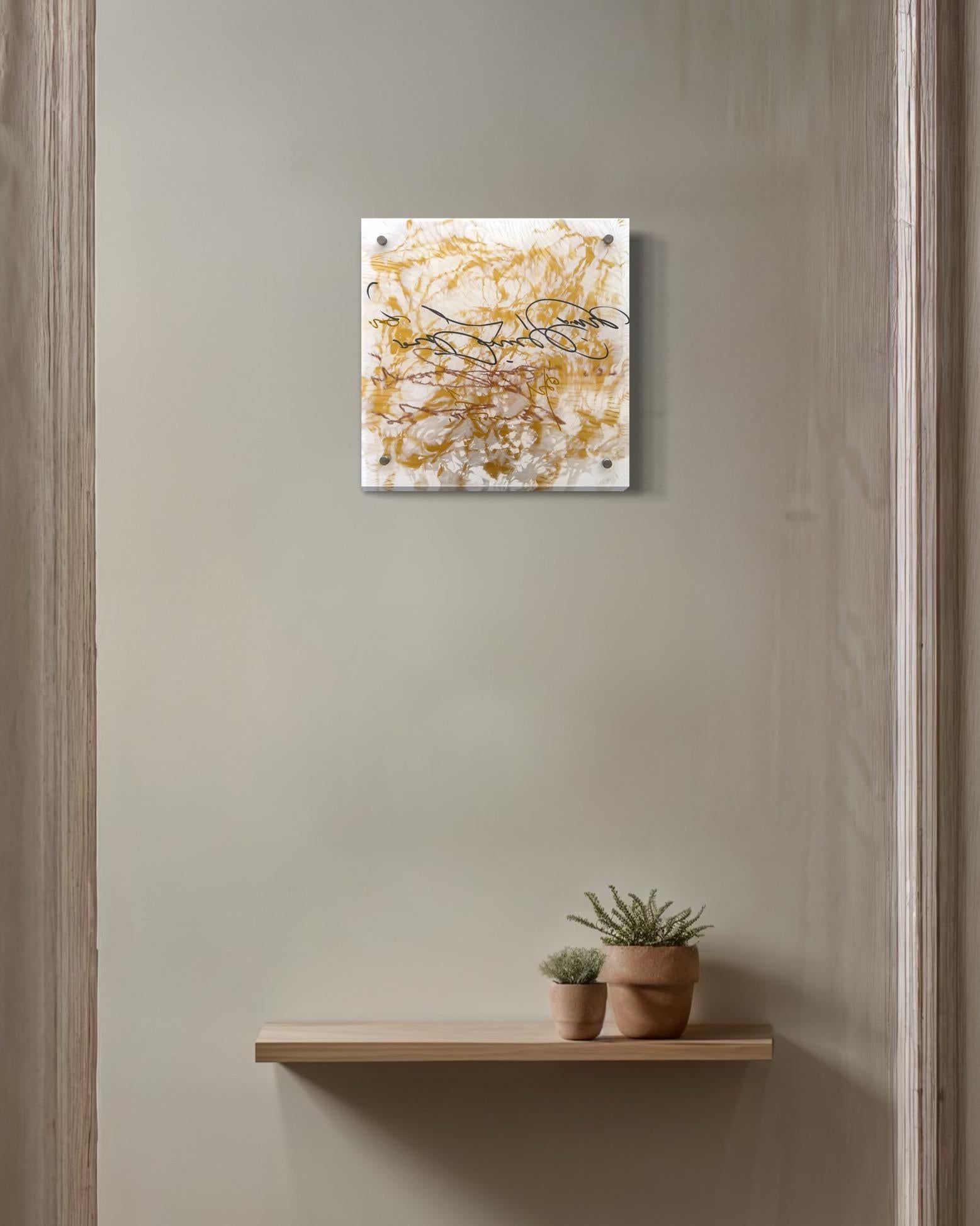 Firma in Oro 2 Vetro Arte contemporanea Pittura originale pronta da appendere in vendita 2
