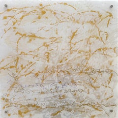 Signature en or 3 verres Art contemporain Peinture originale prête à accrocher
