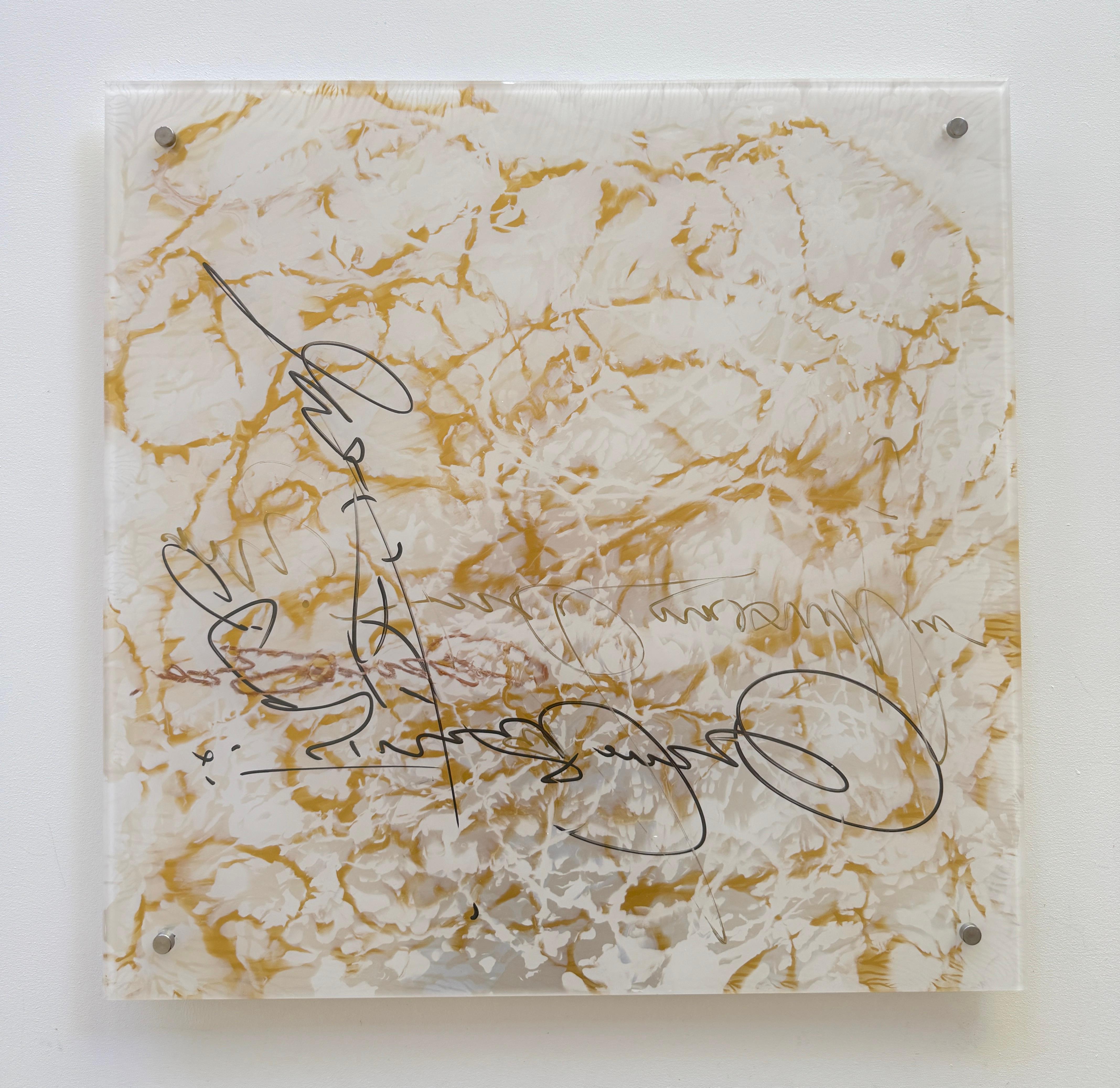 Firma in oro 4 vetri Arte contemporanea Pittura originale pronta da appendere - Painting di Vahe Yeremyan