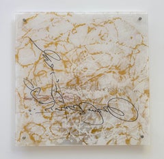 Firma in oro 4 vetri Arte contemporanea Pittura originale pronta da appendere