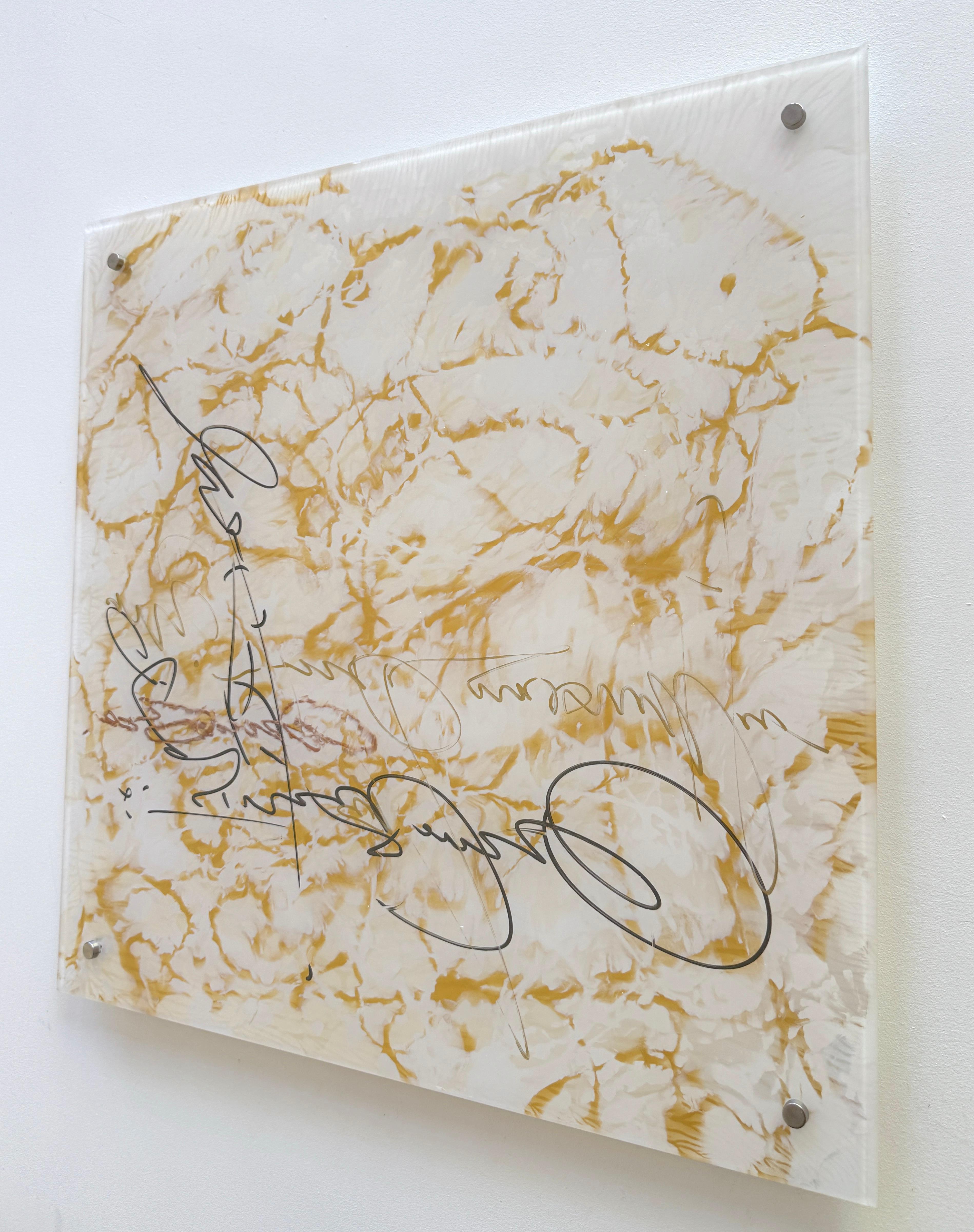 Firma in oro 4 vetri Arte contemporanea Pittura originale pronta da appendere - Interior Painting Oro di Vahe Yeremyan