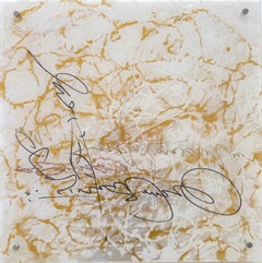 Signature en or 4 verres Art contemporain Peinture originale prête à accrocher