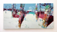 Silver Forest Landscape Impressionism Original Painting Ready to Hang
