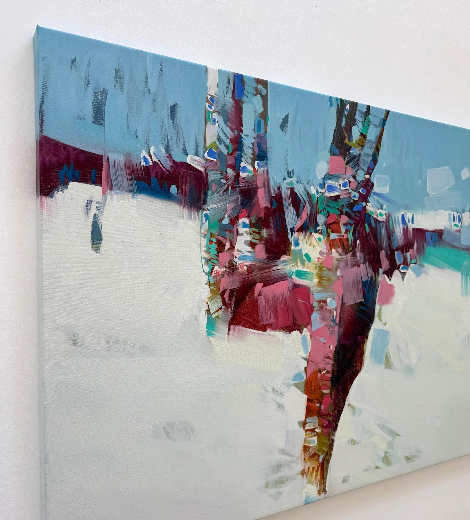 Silver Forest Landscape Impressionism Original Painting Ready to Hang For Sale 6