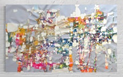 Serenité abstraite peinture à l'huile originale, intérieur moderne prêt à accrocher