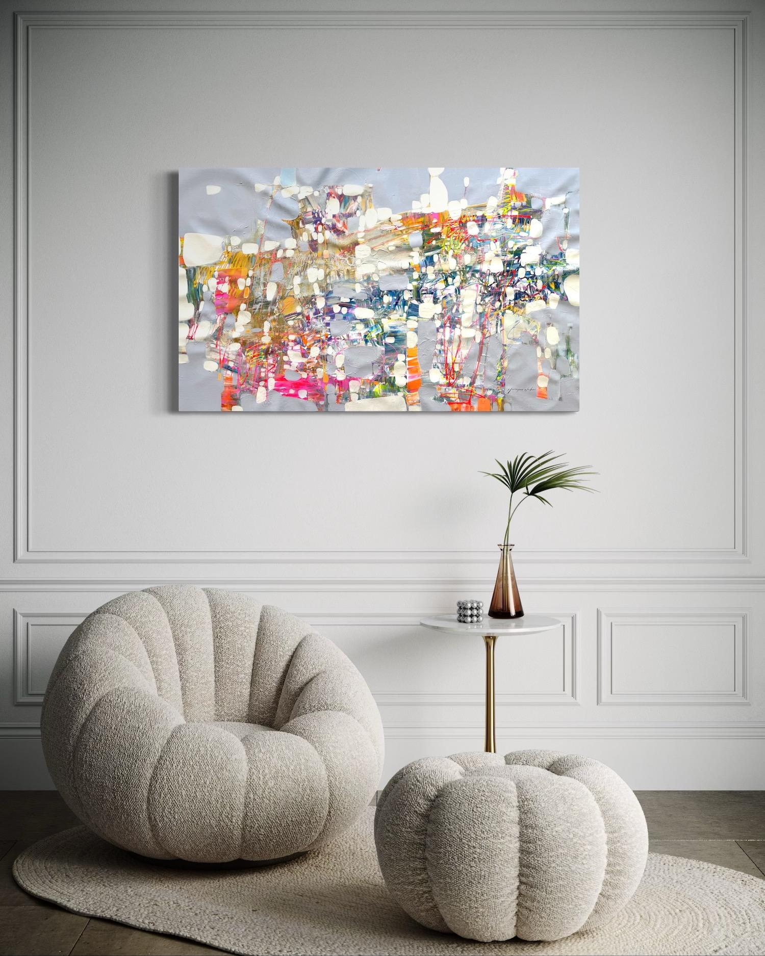 Künstler: Vahe Yeremyan 
Werk: Original Ölgemälde, Handgemachtes Kunstwerk, Unikat 
Medium: Acryl auf Leinwand 
Jahr: 2025
Stil: Zeitgenössische Kunst, 
Titel: Silberne Gelassenheit,
Größe: 34