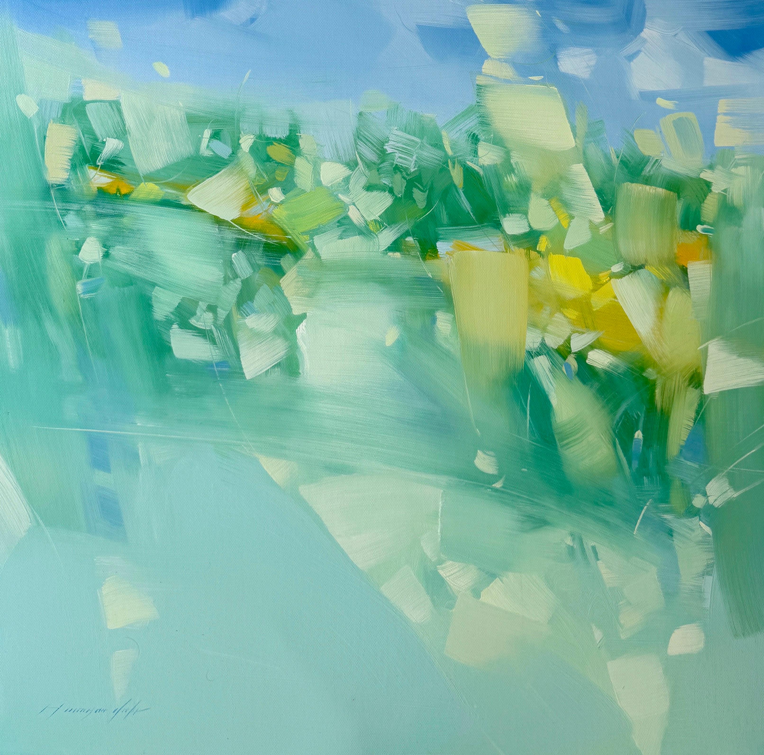 Sky Valley, Pittura ad olio originale, pronta da appendere - Painting di Vahe Yeremyan