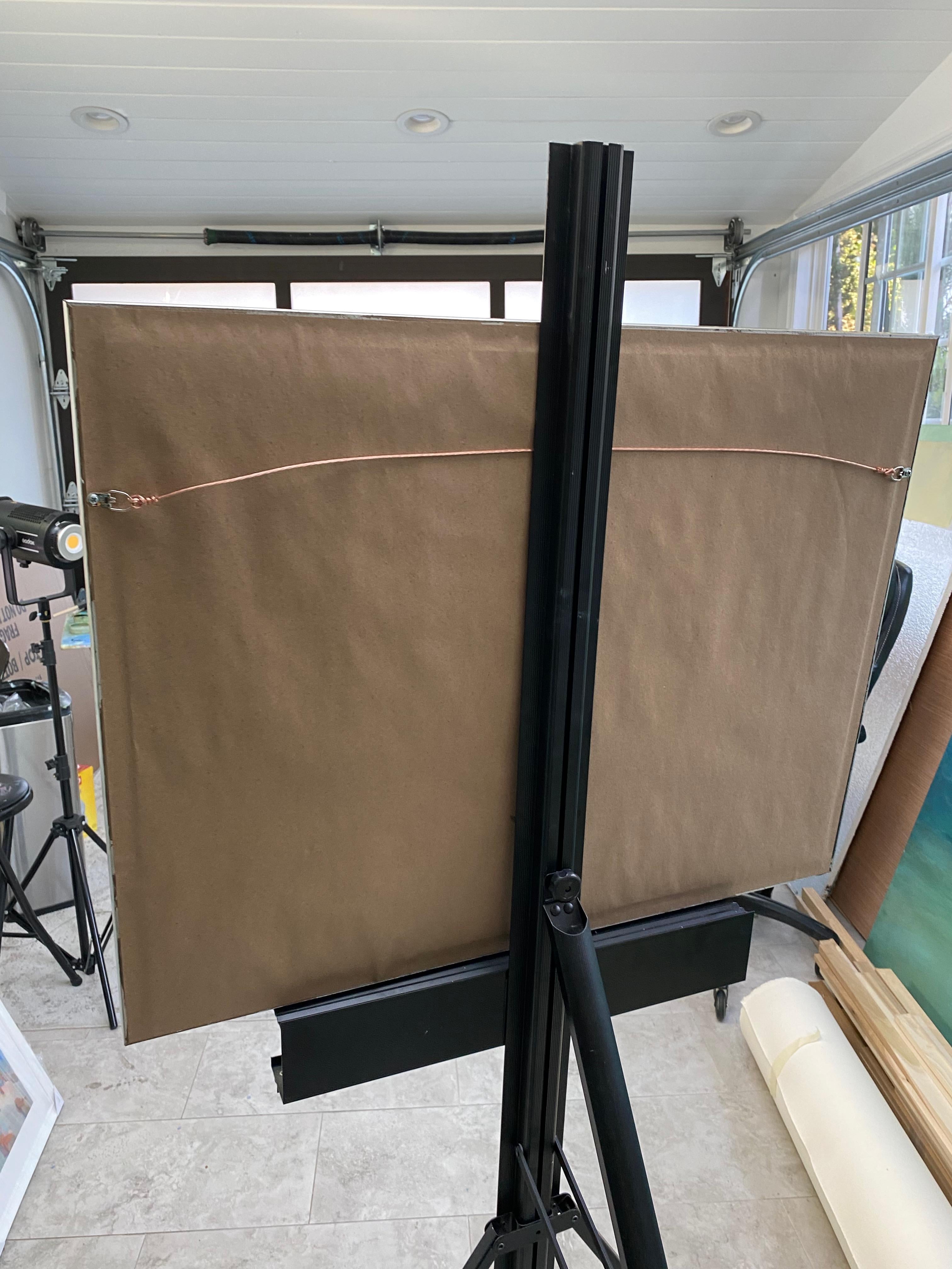 Sky Valley, Paesaggio astratto, Pittura ad olio originale, pronta da appendere in vendita 1