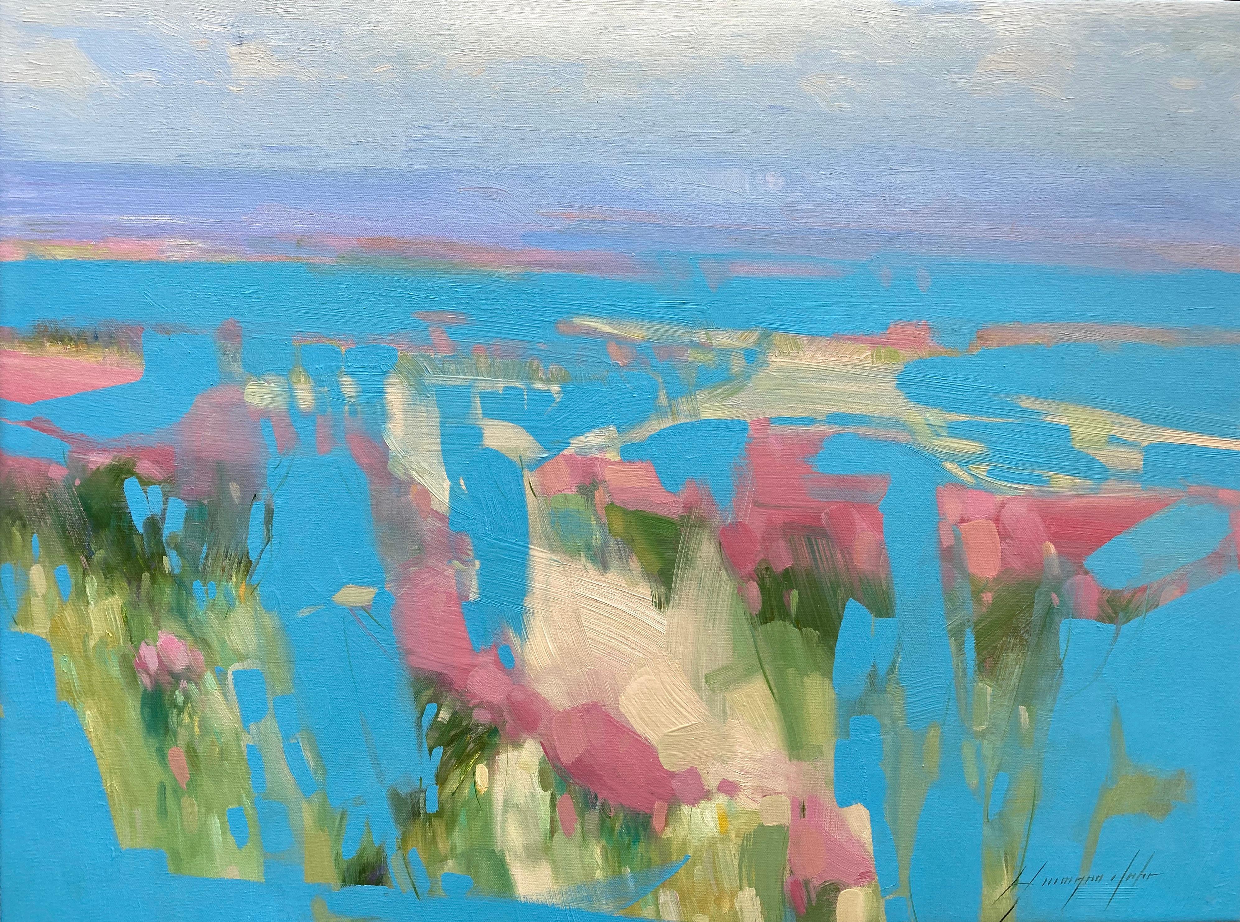 Landscape Painting di Vahe Yeremyan - Sky Valley, Paesaggio astratto, Pittura ad olio originale, pronta da appendere