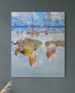 Paesaggio innevato Pittura ad olio originale, pronta da appendere