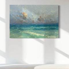 South Bay Seascape Impressionism Original oil Painting Ready to Hang