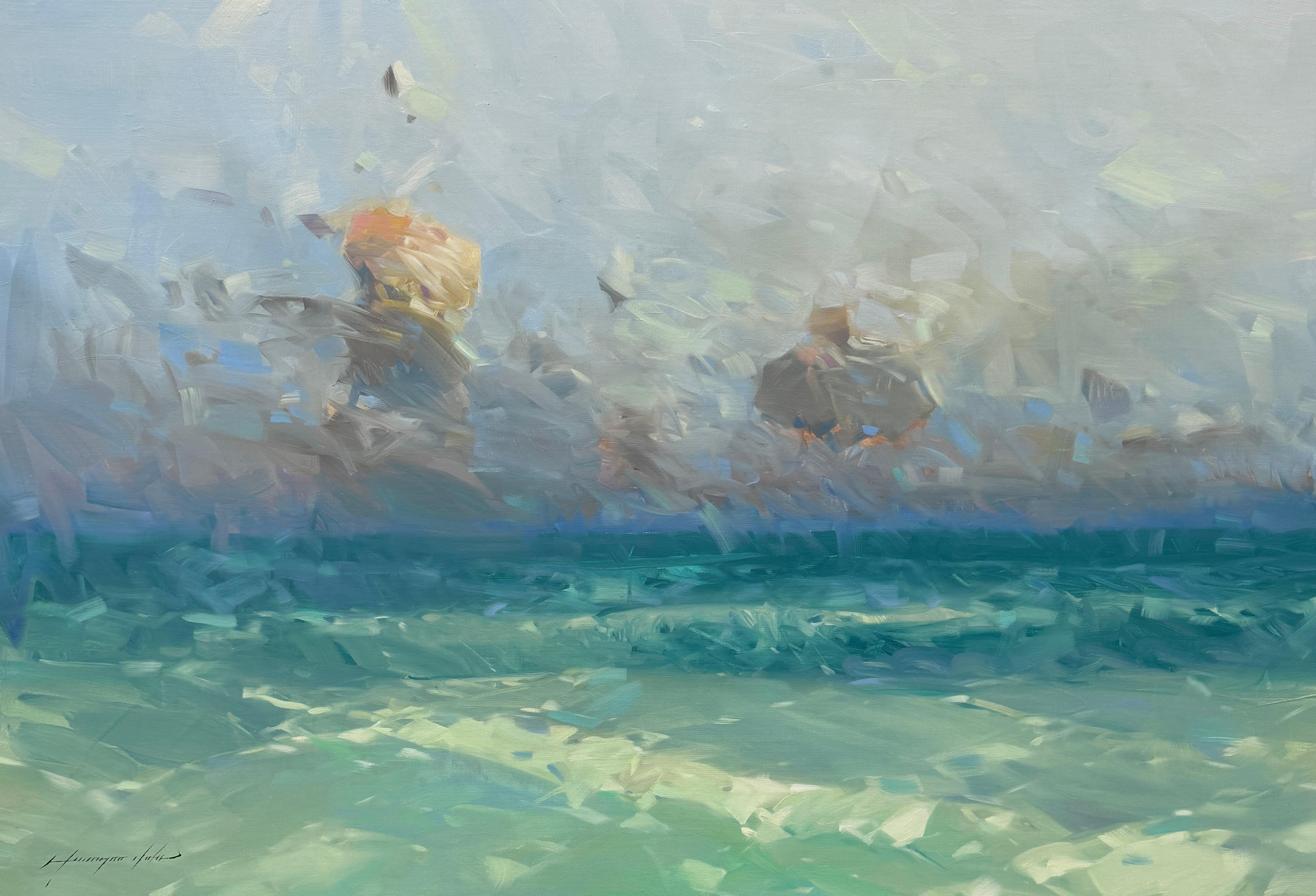 South Bay Seascape Impresionismo Pintura al óleo original Lista para colgar