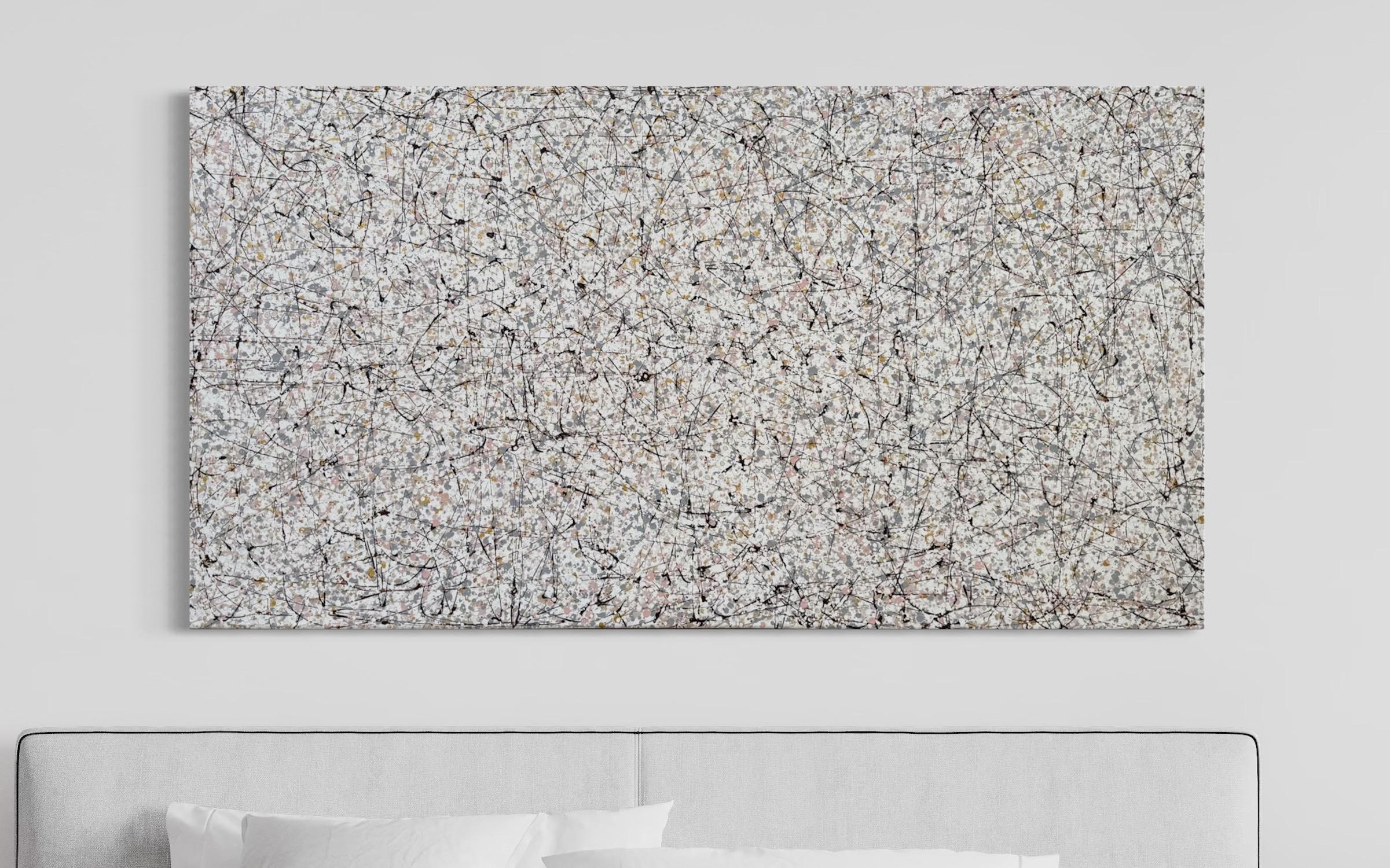 Sphère Définition 10 Oeuvre d'art abstraite Peinture originale prête à accrocher - Gris Abstract Painting par Vahe Yeremyan