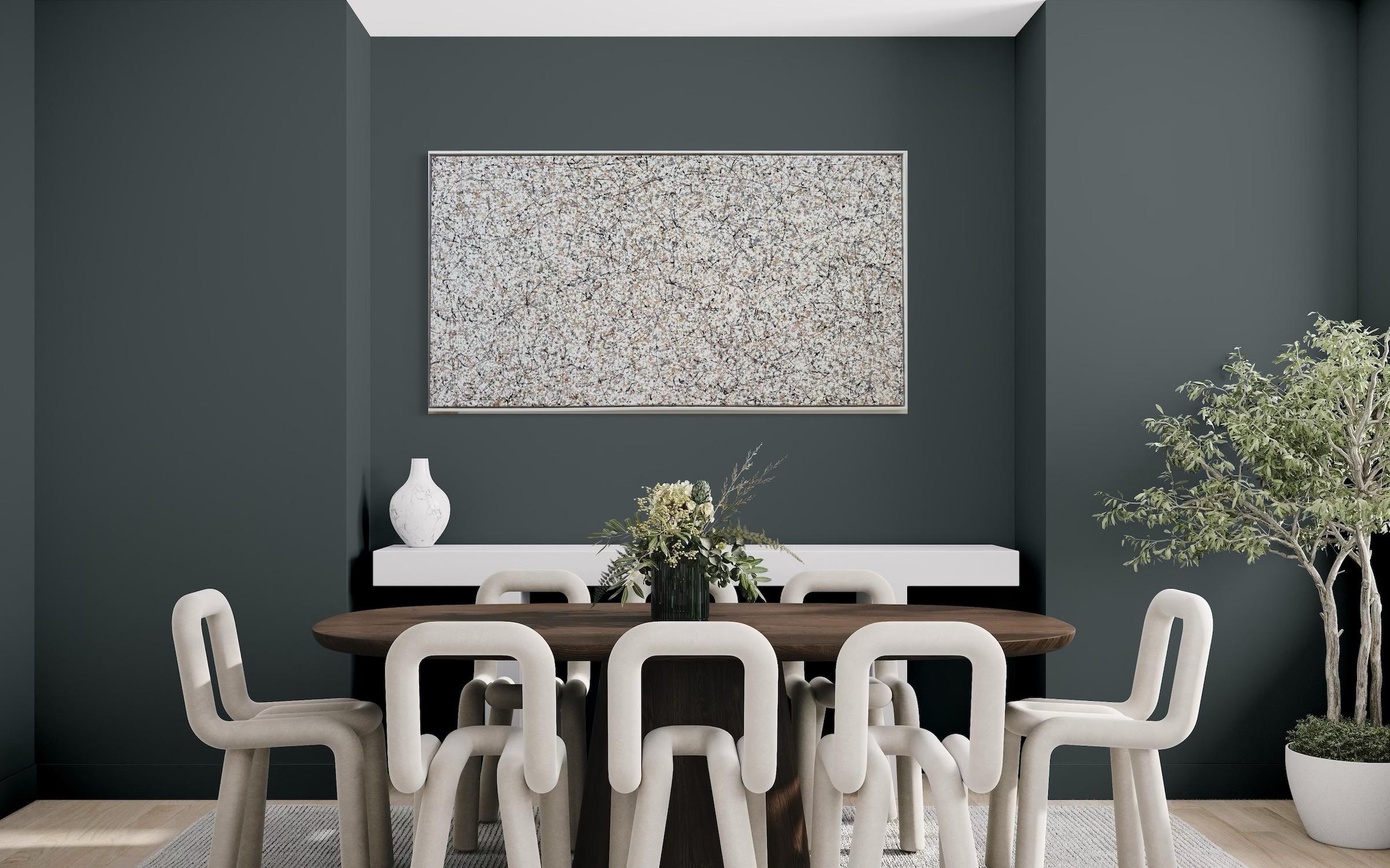 Sphère Définition 12 Oeuvre d'art abstraite Peinture originale prête à accrocher - Gris Abstract Painting par Vahe Yeremyan