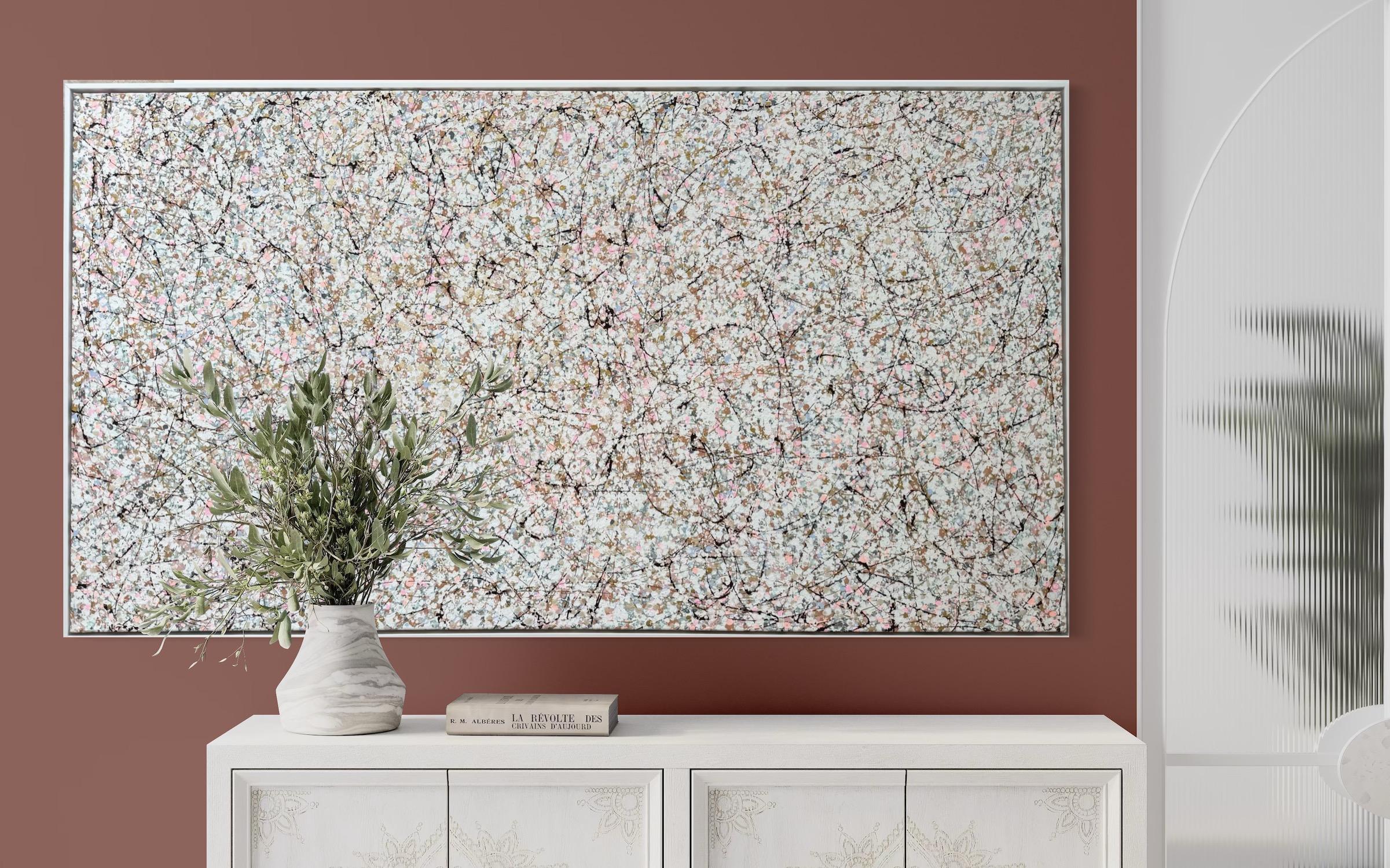 Sphère Définition 14 Oeuvre d'art abstraite Peinture originale prête à accrocher - Gris Abstract Painting par Vahe Yeremyan